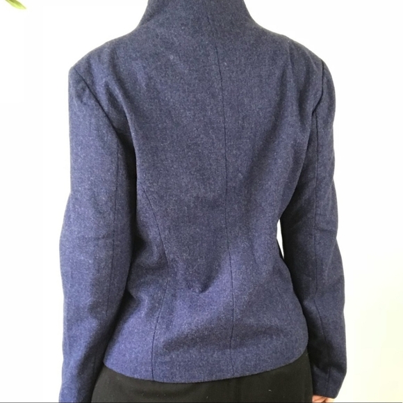 Orvis Wool Stand Collar Button Front Lined Blazer Jacket NWOT - Picture 3 of 15